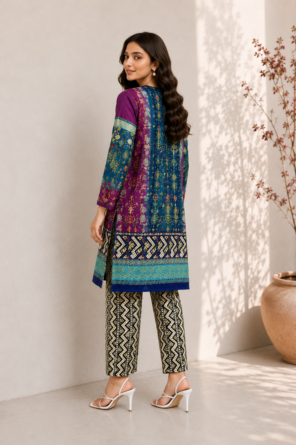 Alkaram Printed 2 Piece Unstitched Lawn Suit for Women | Printed Shirt & Trouser