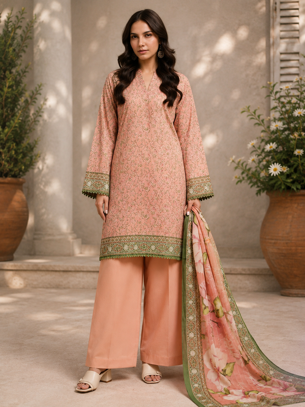 Khaadi 3 Piece Printed Lawn Suit Women’s Unstitched Lawn Collection