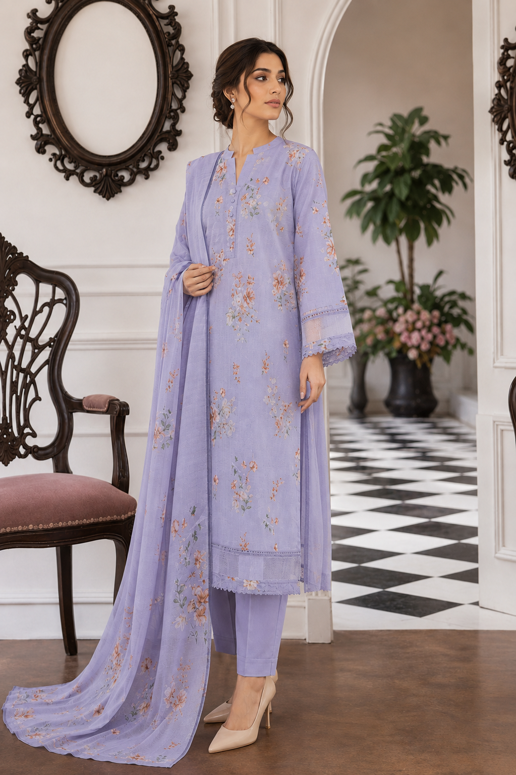 MTJ Tariq Jamil 3 Piece Printed Lawn Suit | Premium Unstitched Summer Collection 2026