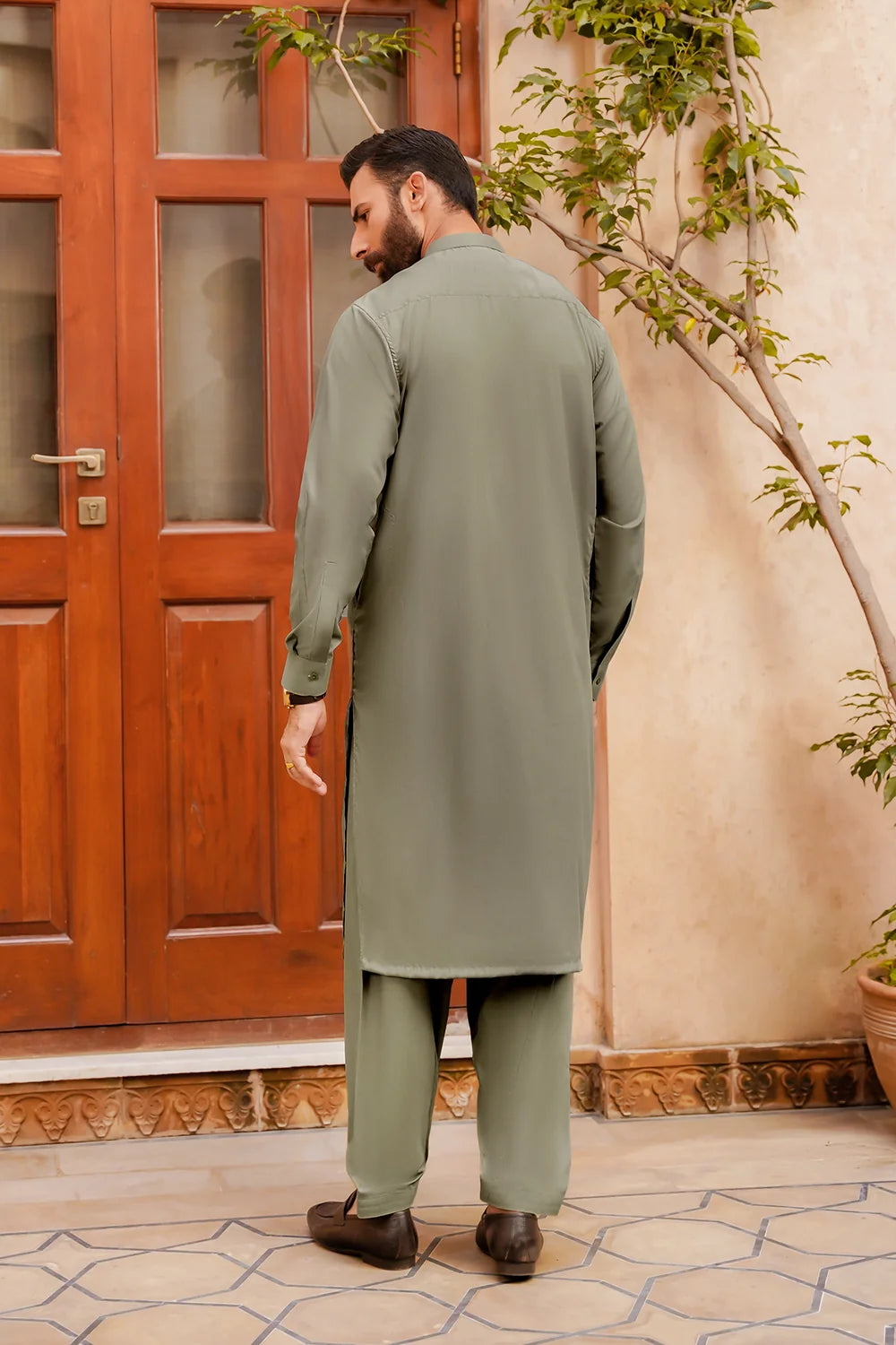 Zellbury Titanium Men’s Unstitched Soft Cotton Suit – Premium Men’s Collection / Light Sage Green