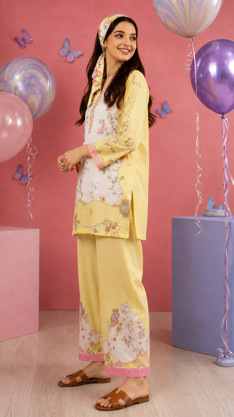 Regalia Cocoon 6 Chapter Floral Printed UNSTITCHED SUIT Printed 2 Piece Suit for Women