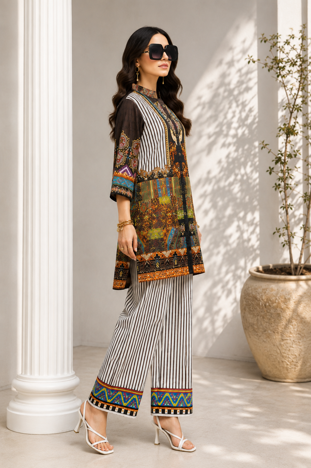 Alkaram Printed 2 Piece Unstitched Lawn Suit for Women | Printed Shirt & Trouser