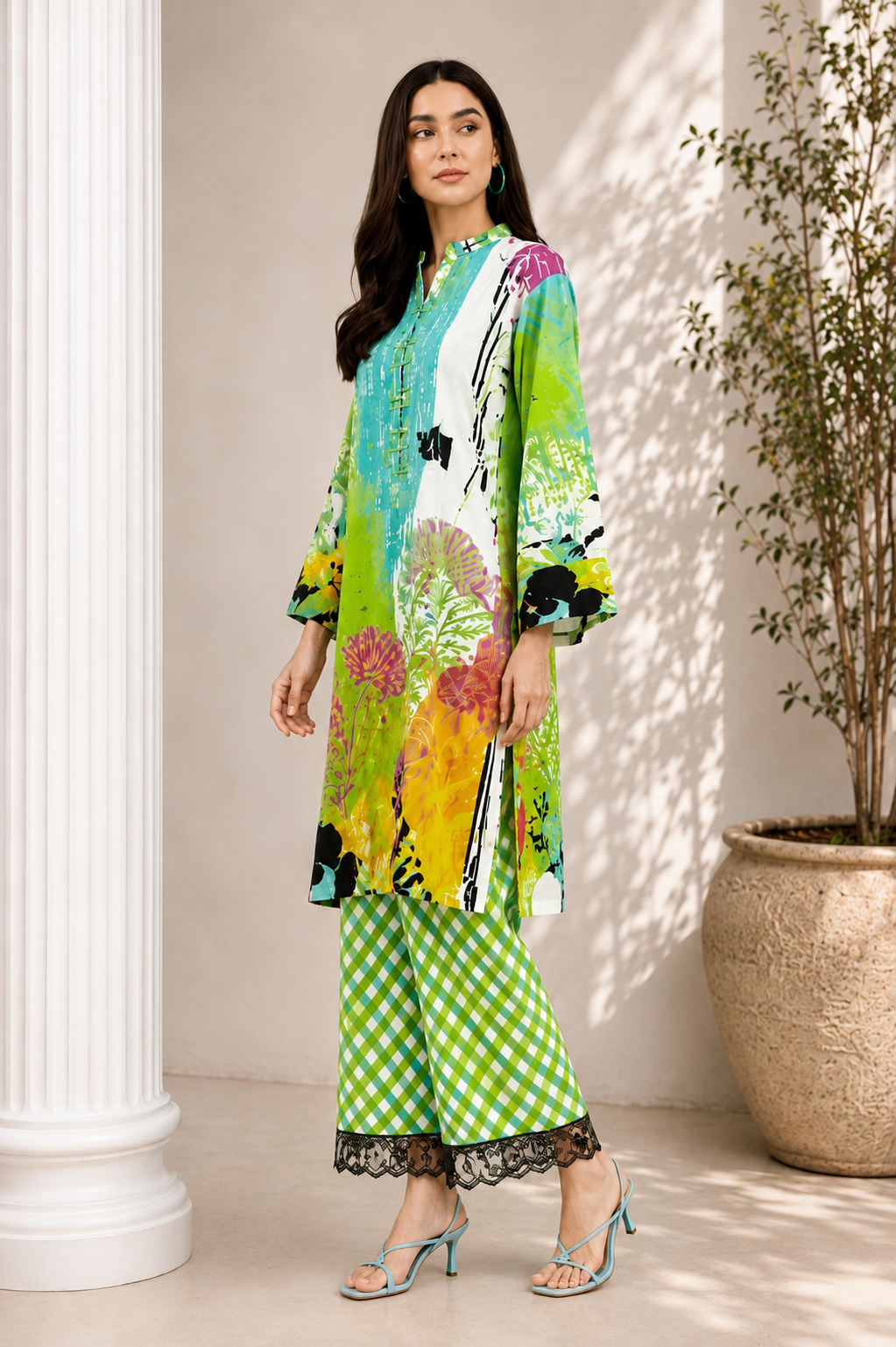 Alkaram Printed 2 Piece Unstitched Lawn Suit for Women | Printed Shirt & Trouser