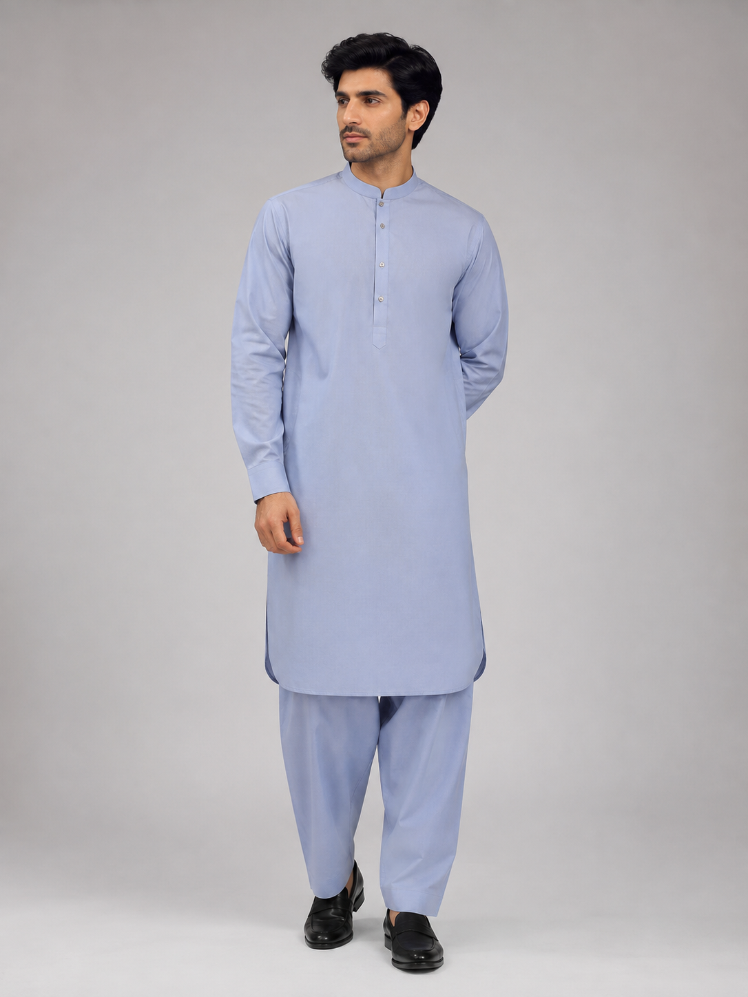 Gul Chamak Men’s Unstitched Suit | Superior Quality Soft Cotton Men’s Collection /light steel blue