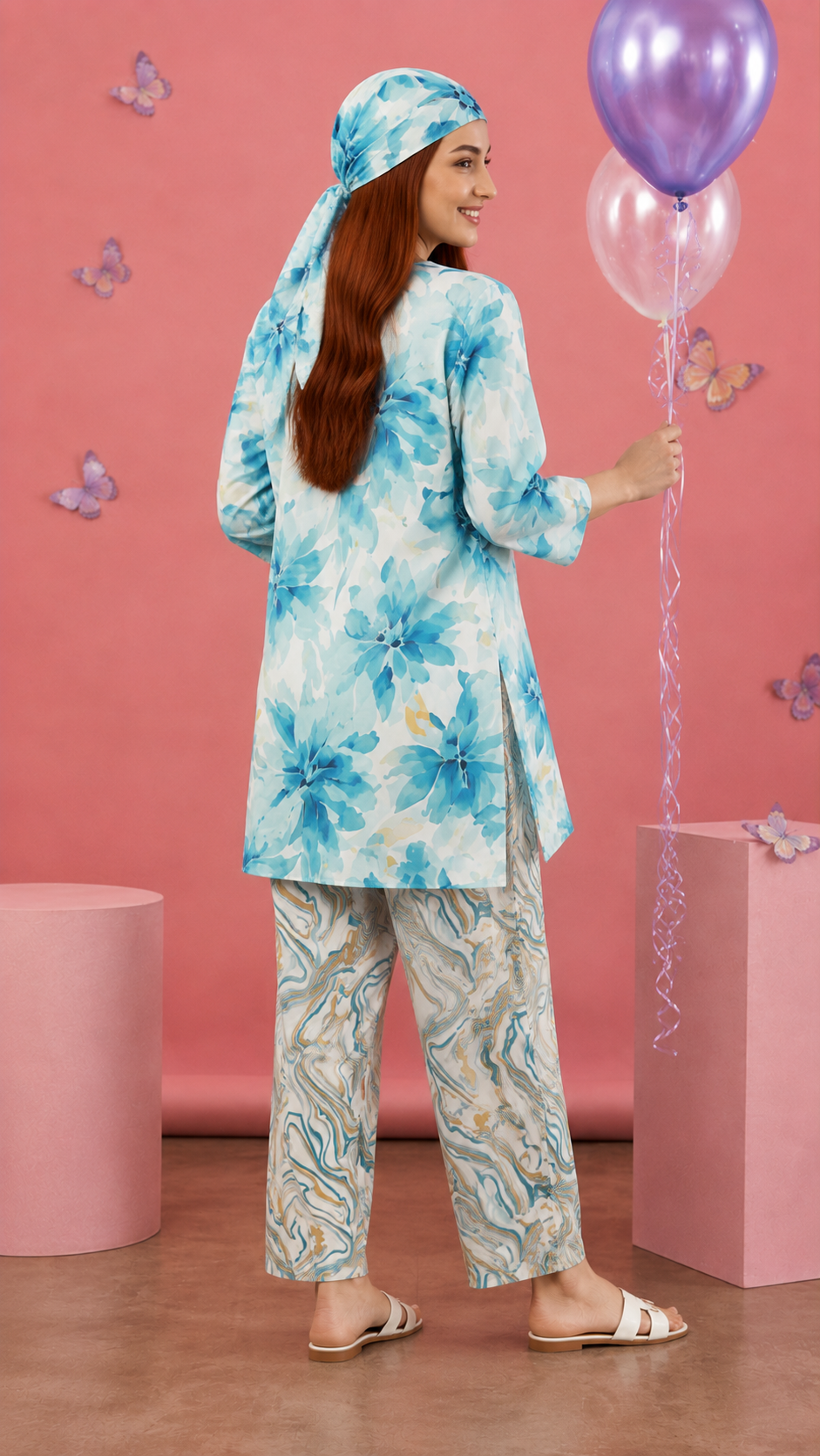 Regalia Cocoon 6 Chapter Floral Printed UNSTITCHED SUIT Printed 2 Piece Suit for Women