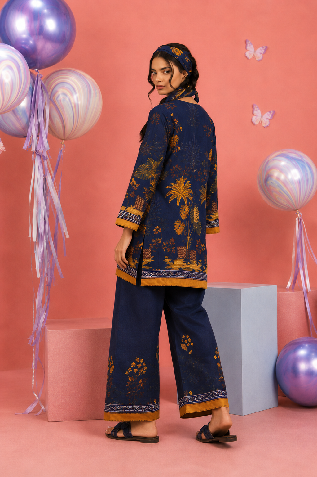 Regalia Cocoon 6 Chapter Floral Printed UNSTITCHED SUIT Printed 2 Piece Suit for Women