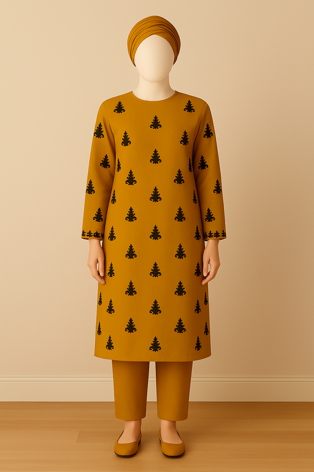 Unstitched 2 piece emroidered shirt & trouser
