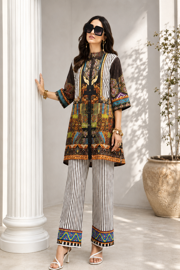 Alkaram Printed 2 Piece Unstitched Lawn Suit for Women | Printed Shirt & Trouser