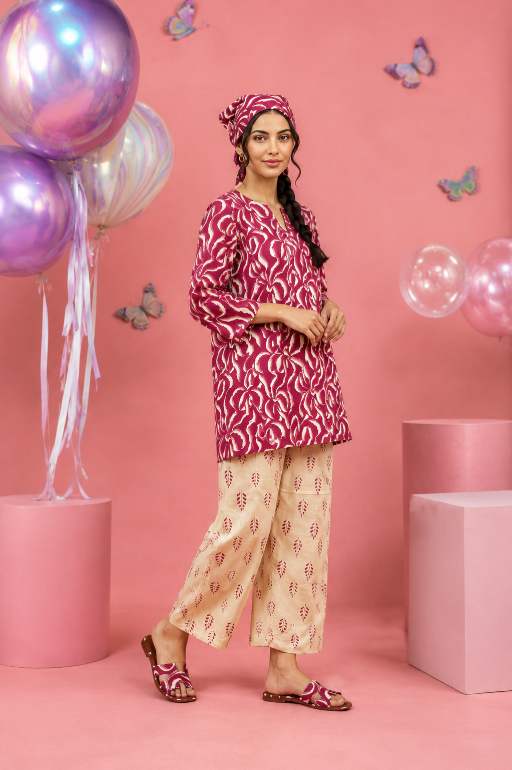 Regalia Cocoon 6 Chapter Floral Printed UNSTITCHED SUIT Printed 2 Piece Suit for Women