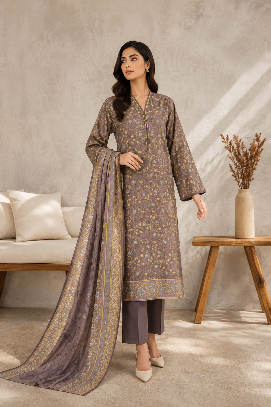 MTJ Tariq Jamil 3 Piece Printed Lawn Suit | Premium Unstitched Summer Collection 2026