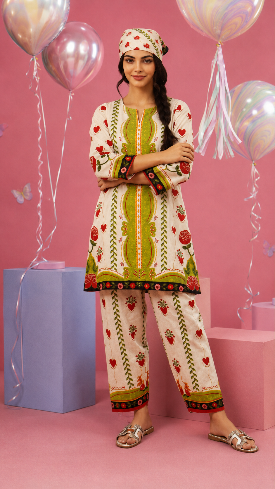 Regalia Cocoon 6 Chapter Floral Printed UNSTITCHED SUIT Printed 2 Piece Suit for Women