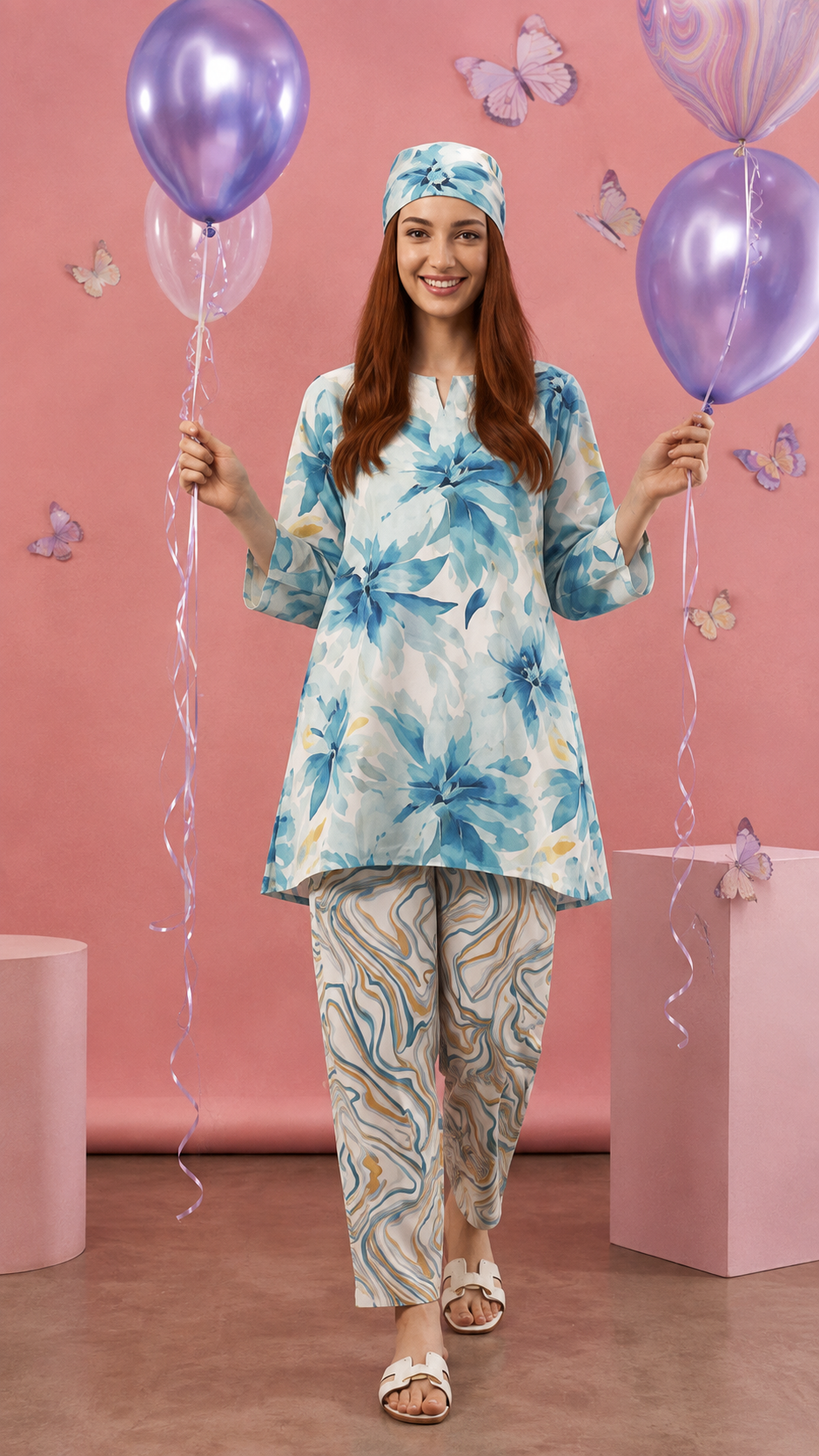 Regalia Cocoon 6 Chapter Floral Printed UNSTITCHED SUIT Printed 2 Piece Suit for Women