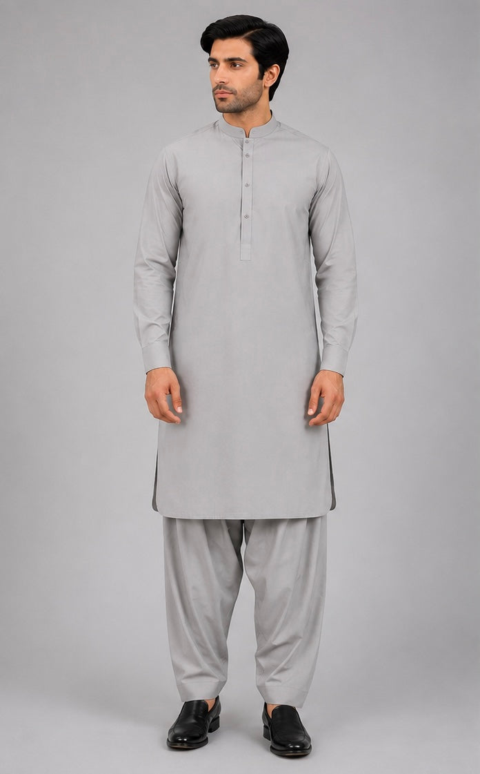 Gul Chamak Men’s Unstitched Suit | Superior Quality Soft Cotton Men’s Collection / light GRAY