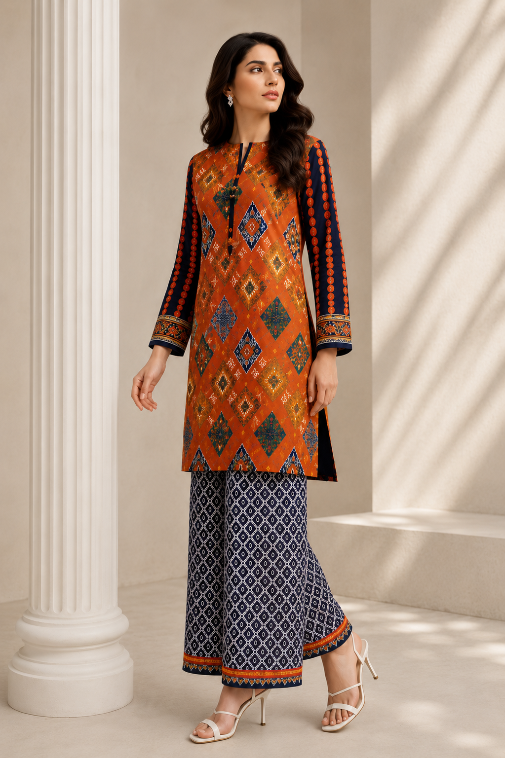 Alkaram Printed 2 Piece Unstitched Lawn Suit for Women | Printed Shirt & Trouser