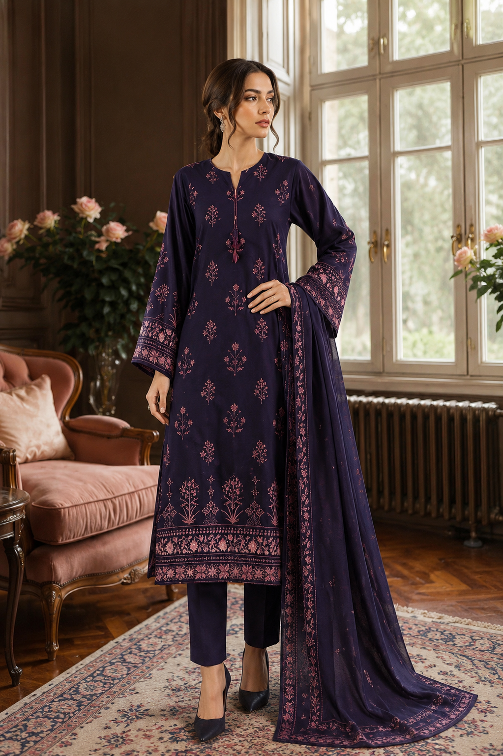 MTJ Tariq Jamil 3 Piece Printed Lawn Suit | Premium Unstitched Summer Collection 2026