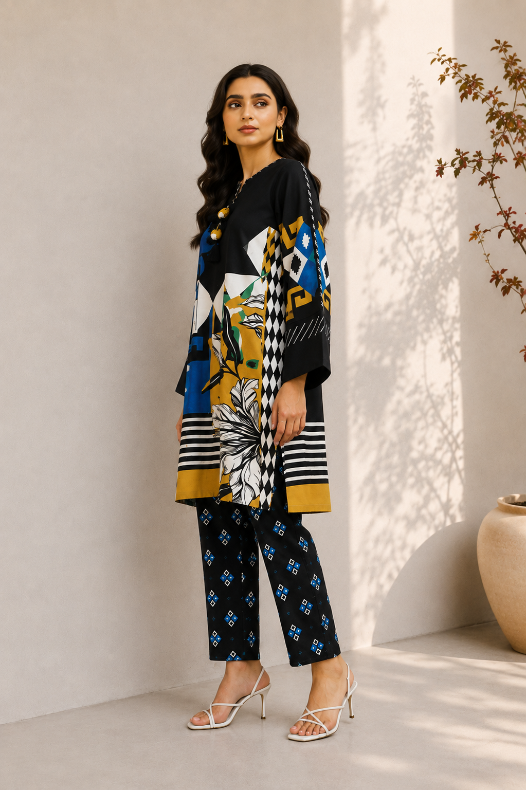 Alkaram Printed 2 Piece Unstitched Lawn Suit for Women | Printed Shirt & Trouser