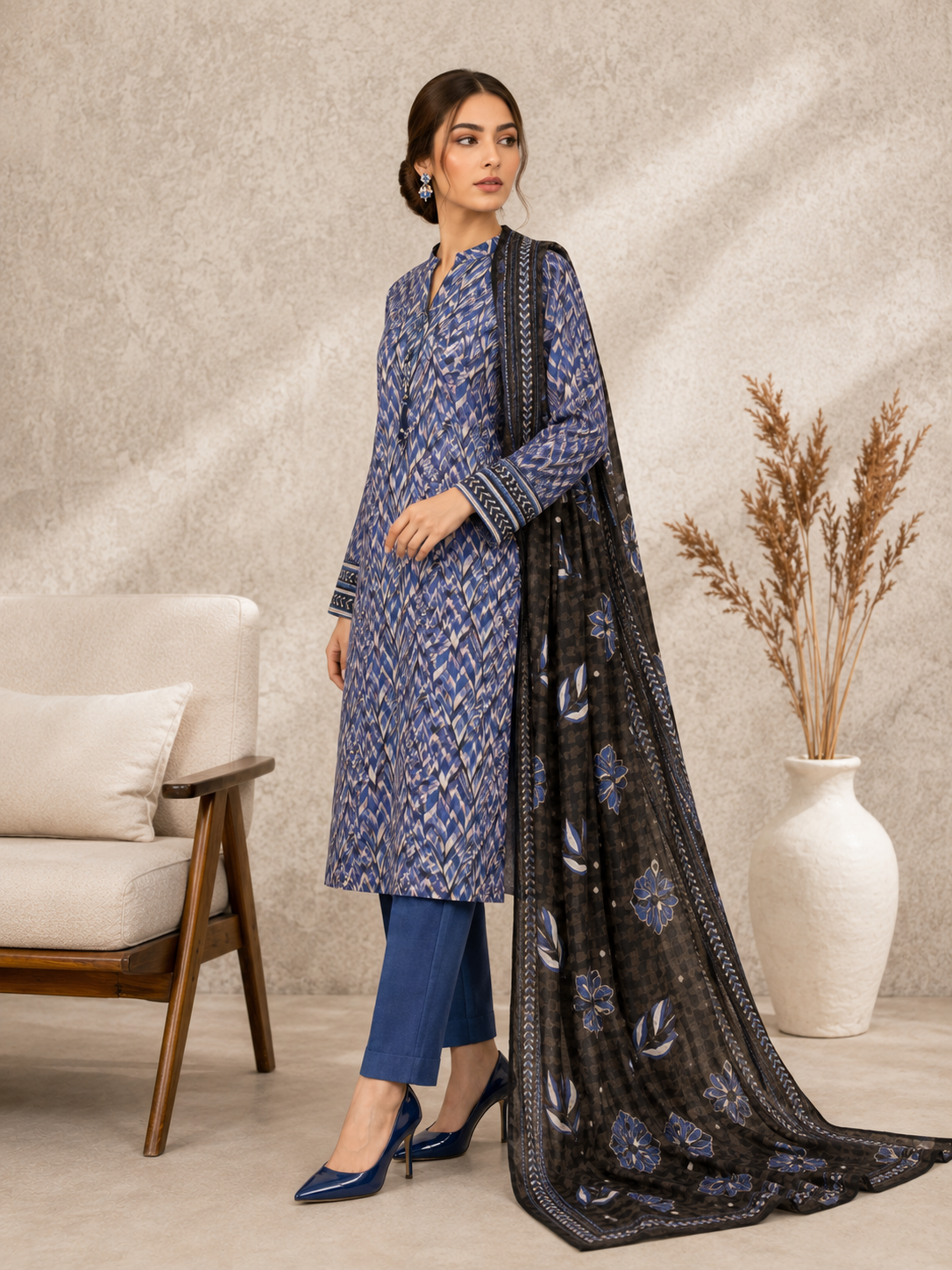 MTJ Tariq Jamil 3 Piece Printed Lawn Suit | Premium Unstitched Summer Collection 2026