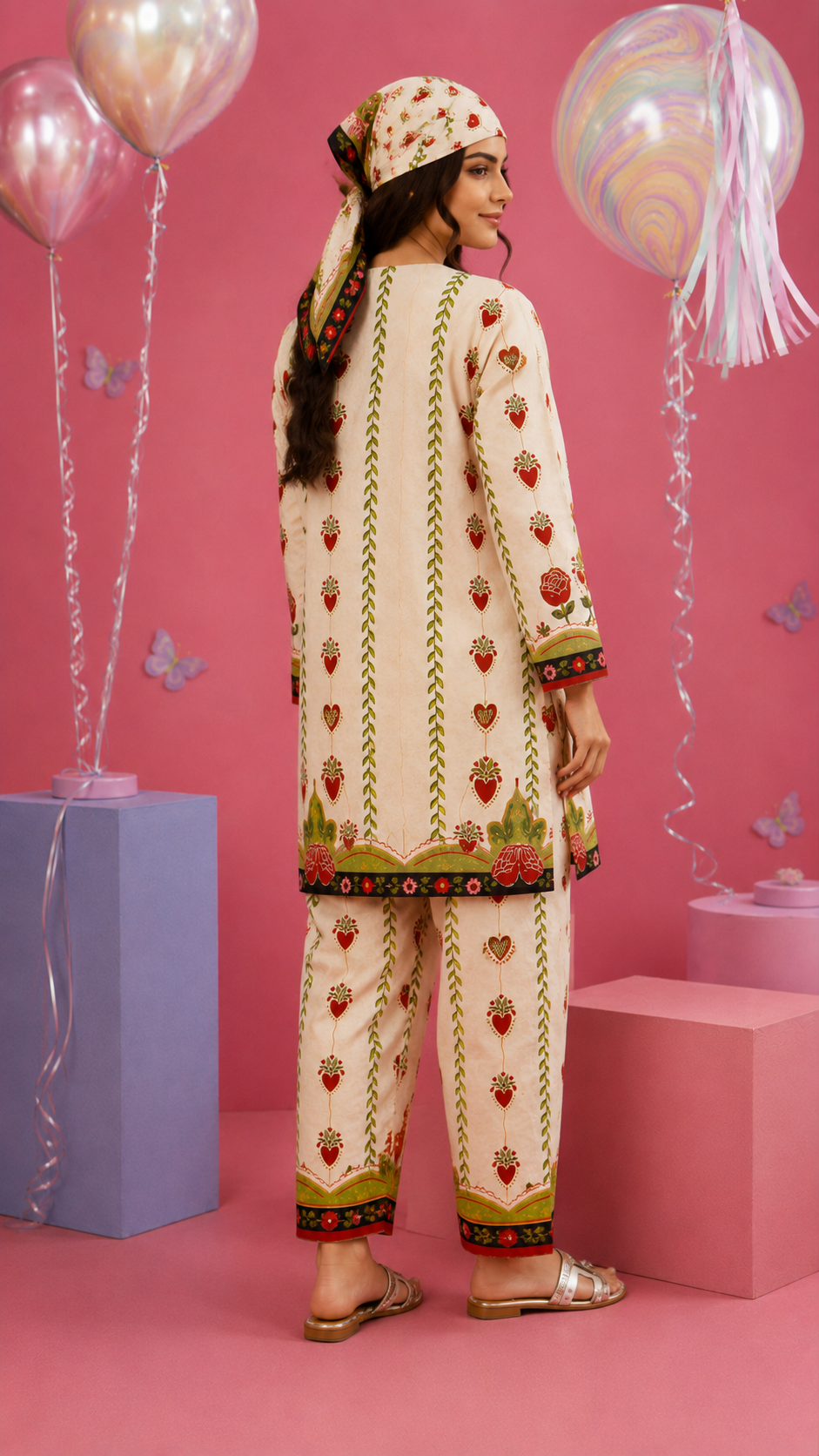 Regalia Cocoon 6 Chapter Floral Printed UNSTITCHED SUIT Printed 2 Piece Suit for Women