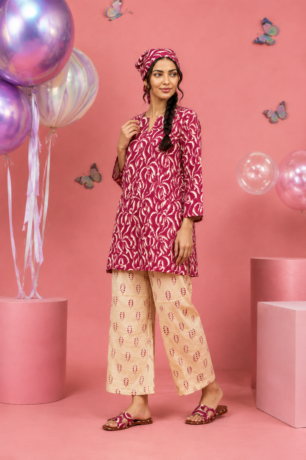 Regalia Cocoon 6 Chapter Floral Printed UNSTITCHED SUIT Printed 2 Piece Suit for Women