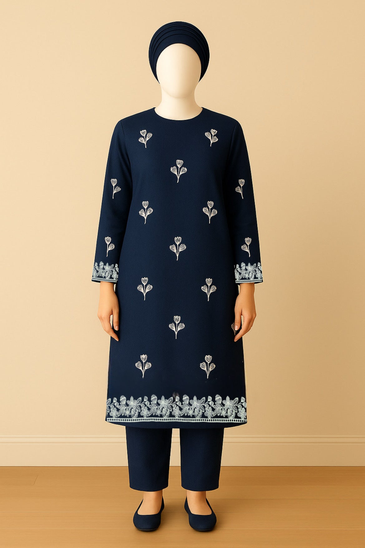 Unstitched 2 piece emroidered shirt & trouser