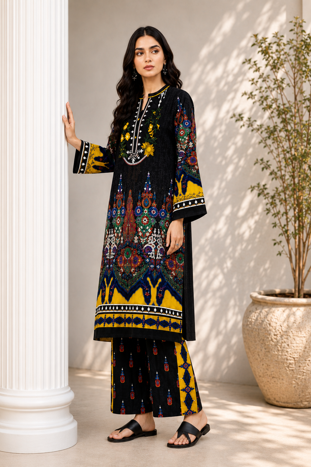 Alkaram Printed 2 Piece Unstitched Lawn Suit for Women | Printed Shirt & Trouser