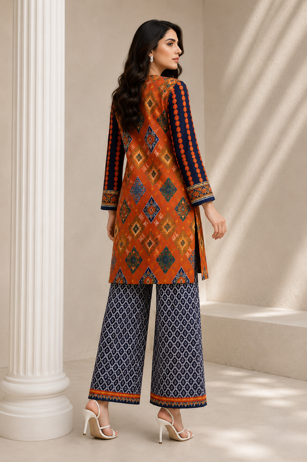 Alkaram Printed 2 Piece Unstitched Lawn Suit for Women | Printed Shirt & Trouser