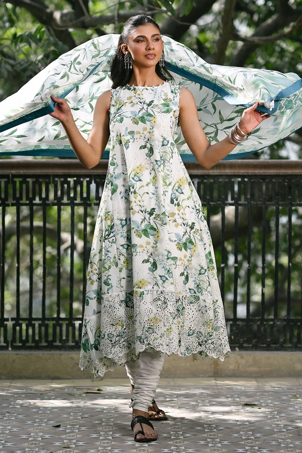 GulAhmed 3-Piece Summer Lawn Suit – Embroidered Printed Shirt with Lawn Dupatta & Dyed Trouser