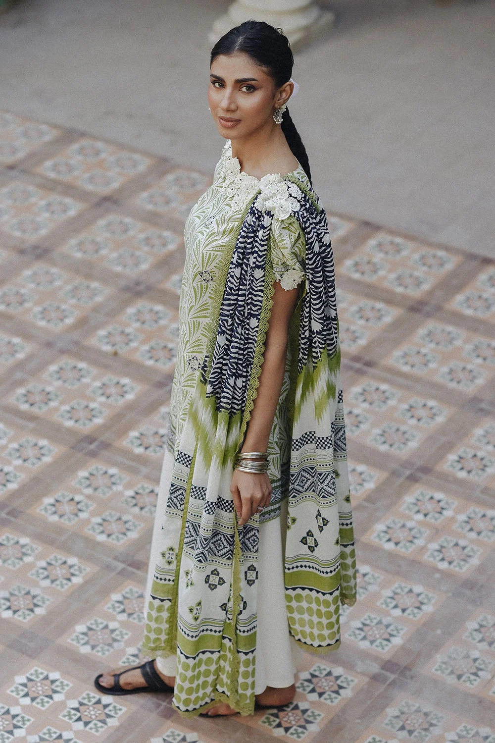 GulAhmed 3-Piece Summer Lawn Suit – Embroidered Printed Shirt with Lawn Dupatta & Dyed Trouser