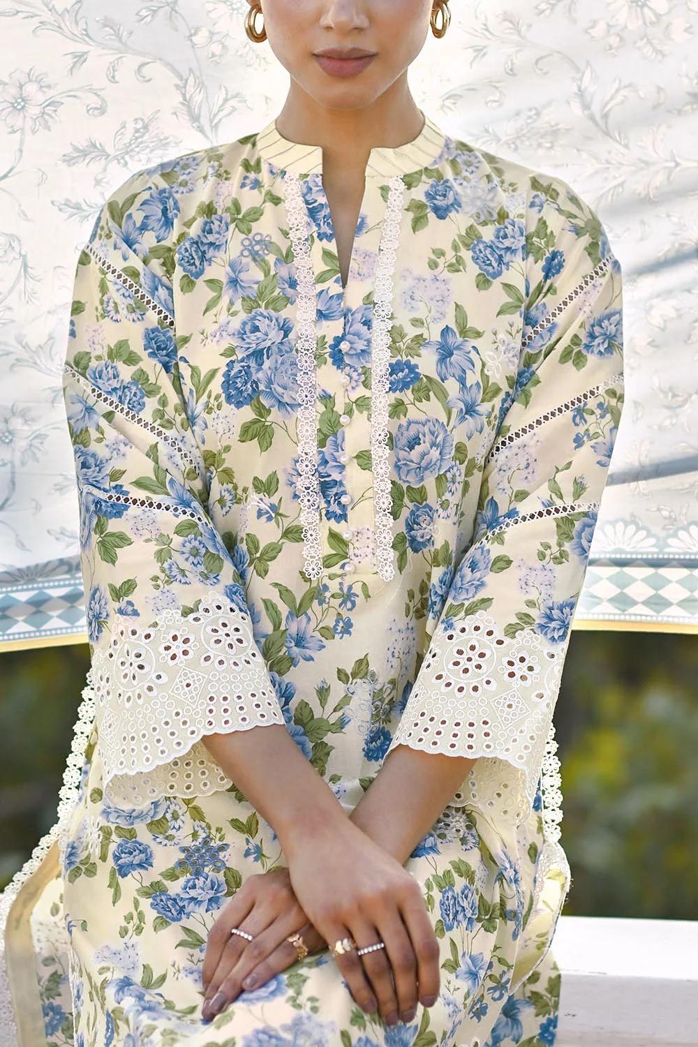GulAhmed 3-Piece Summer Lawn Suit – Embroidered Printed Shirt with Lawn Dupatta & Dyed Trouser