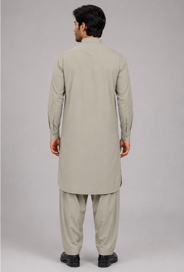 Gul Chamak Men’s Unstitched Suit | Superior Quality Soft Cotton Men’s Collection /KHAKI GRAY