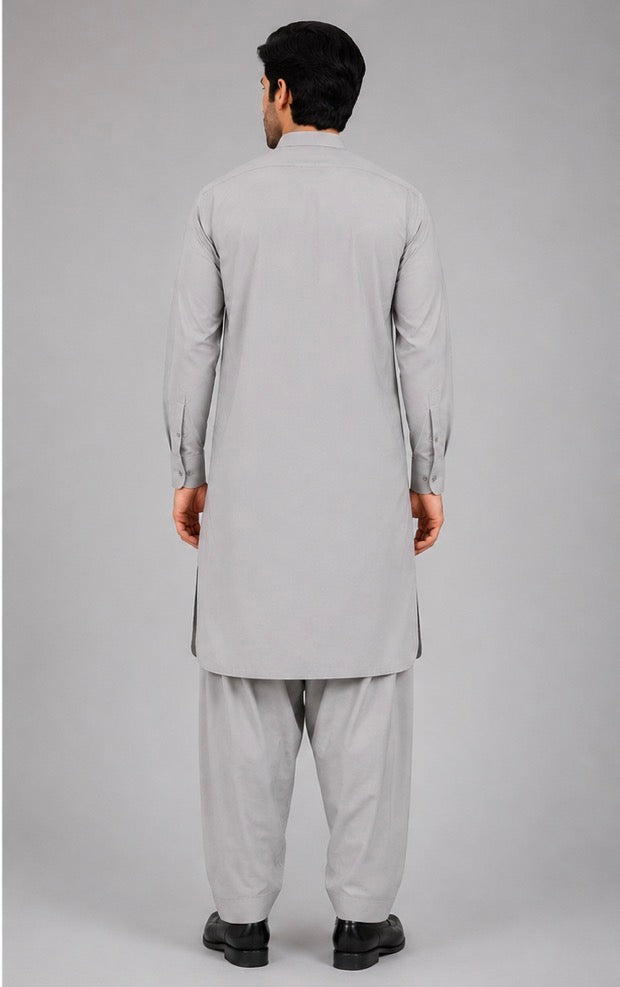 Gul Chamak Men’s Unstitched Suit | Superior Quality Soft Cotton Men’s Collection / light GRAY