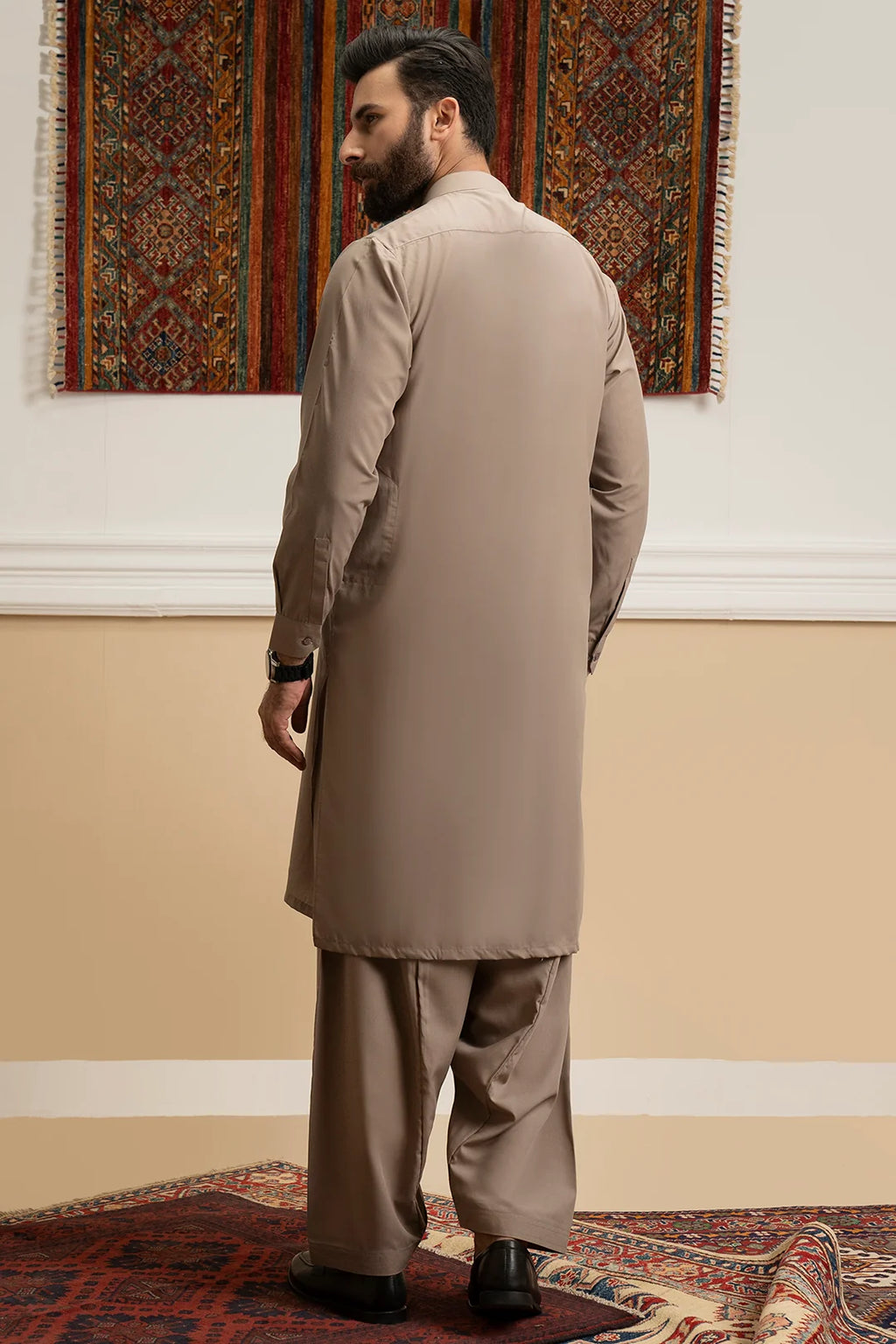 Zellbury Titanium Men’s Unstitched Soft Cotton Suit – Premium Men’s Collection /Oat Meal /Brown