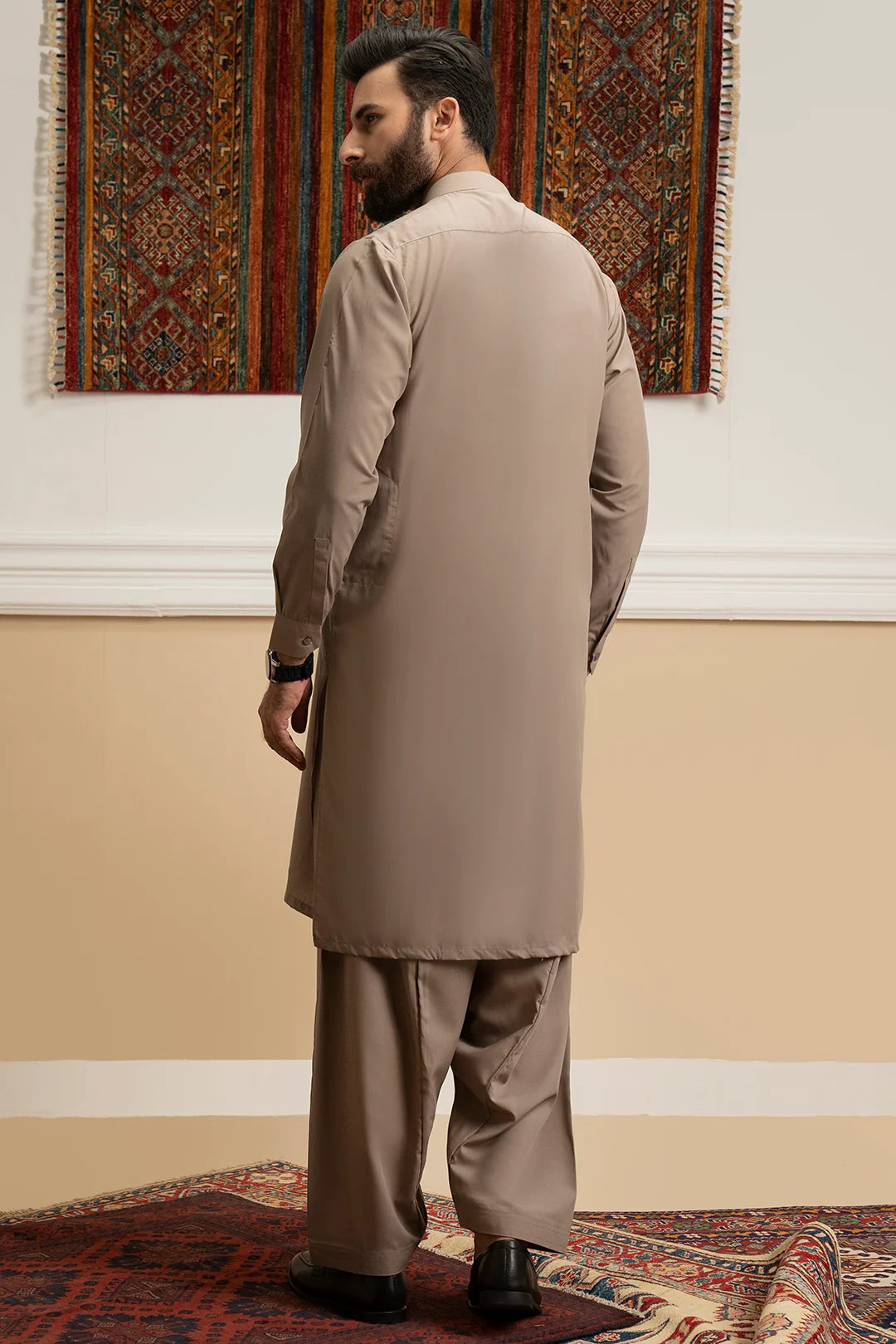 Zellbury Titanium Men’s Unstitched Soft Cotton Suit – Premium Men’s Collection /Oat Meal /Brown