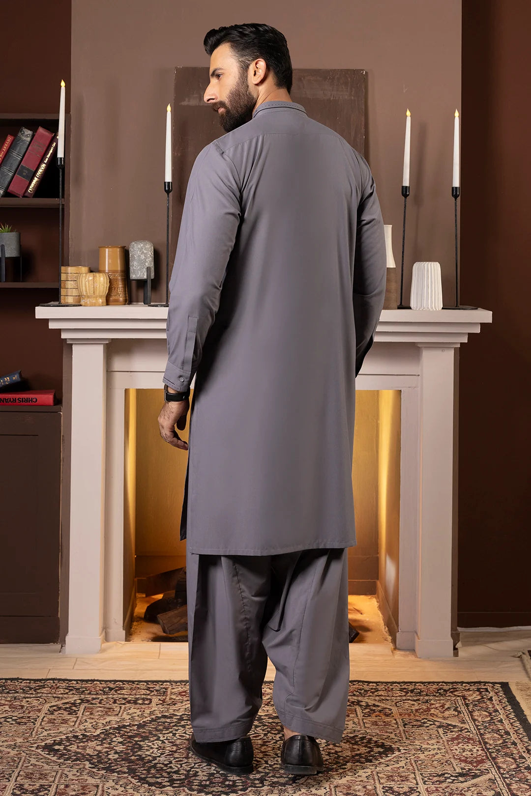Zellbury Titanium Men’s Unstitched Soft Cotton Suit – Premium Men’s Collection / Smoke Grey