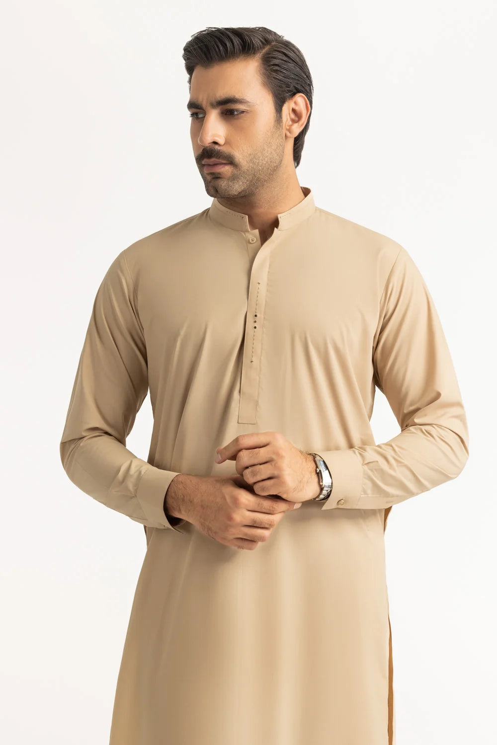 GulAhmed Men’s Unstitched Suit | Superior Quality Soft Cotton Men’s Collection /Beige