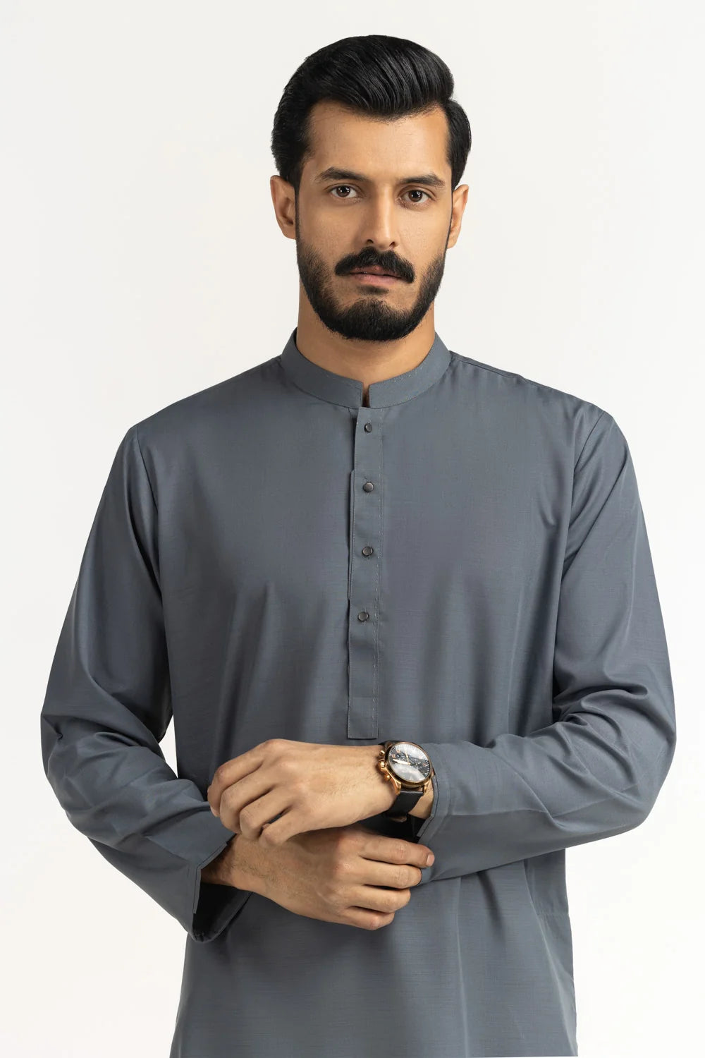 GulAhmed Men’s Unstitched Suit | Superior Quality Soft Cotton Men’s Collection /Charcoal Grey