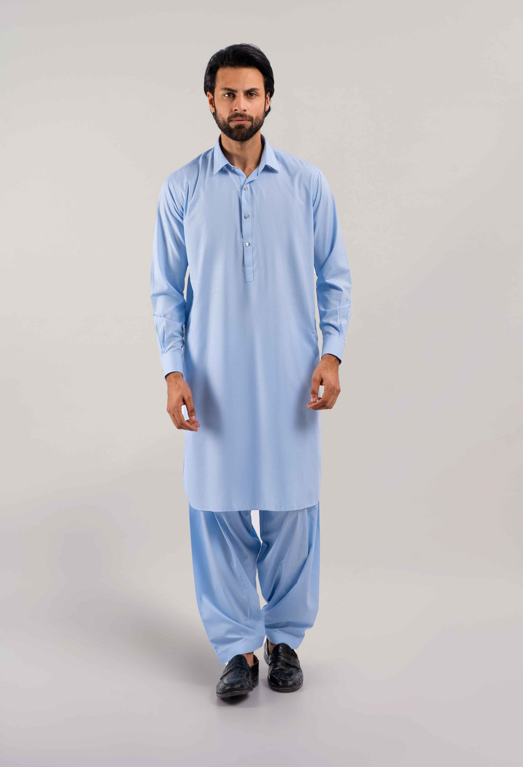 Zellbury Titanium Men’s Unstitched Soft Cotton Suit – Premium Men’s Collection / Sky Blue