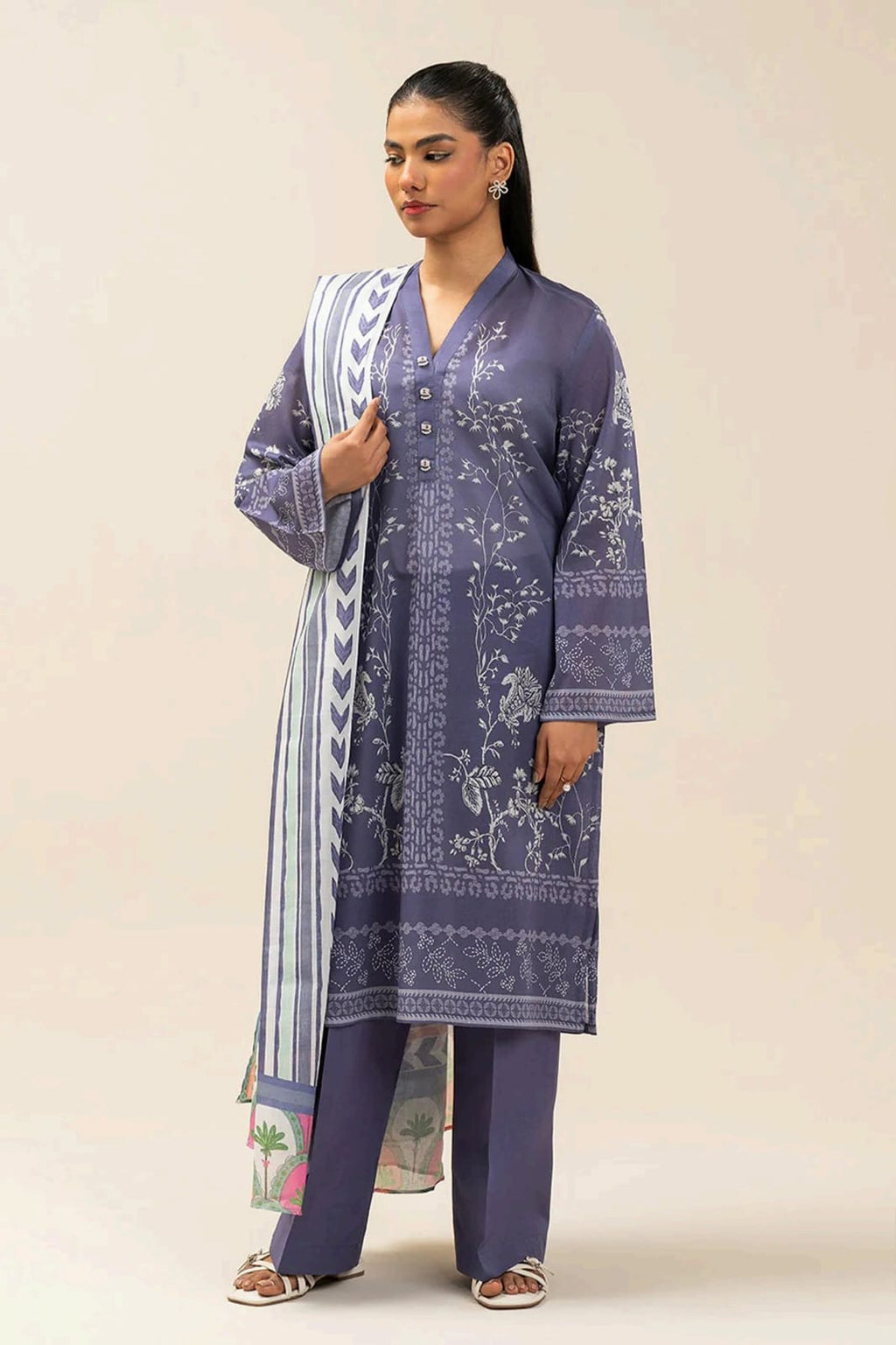 Beechtree Morbagh 3 Piece Printed Lawn Suit | Unstitched Lawn Collection