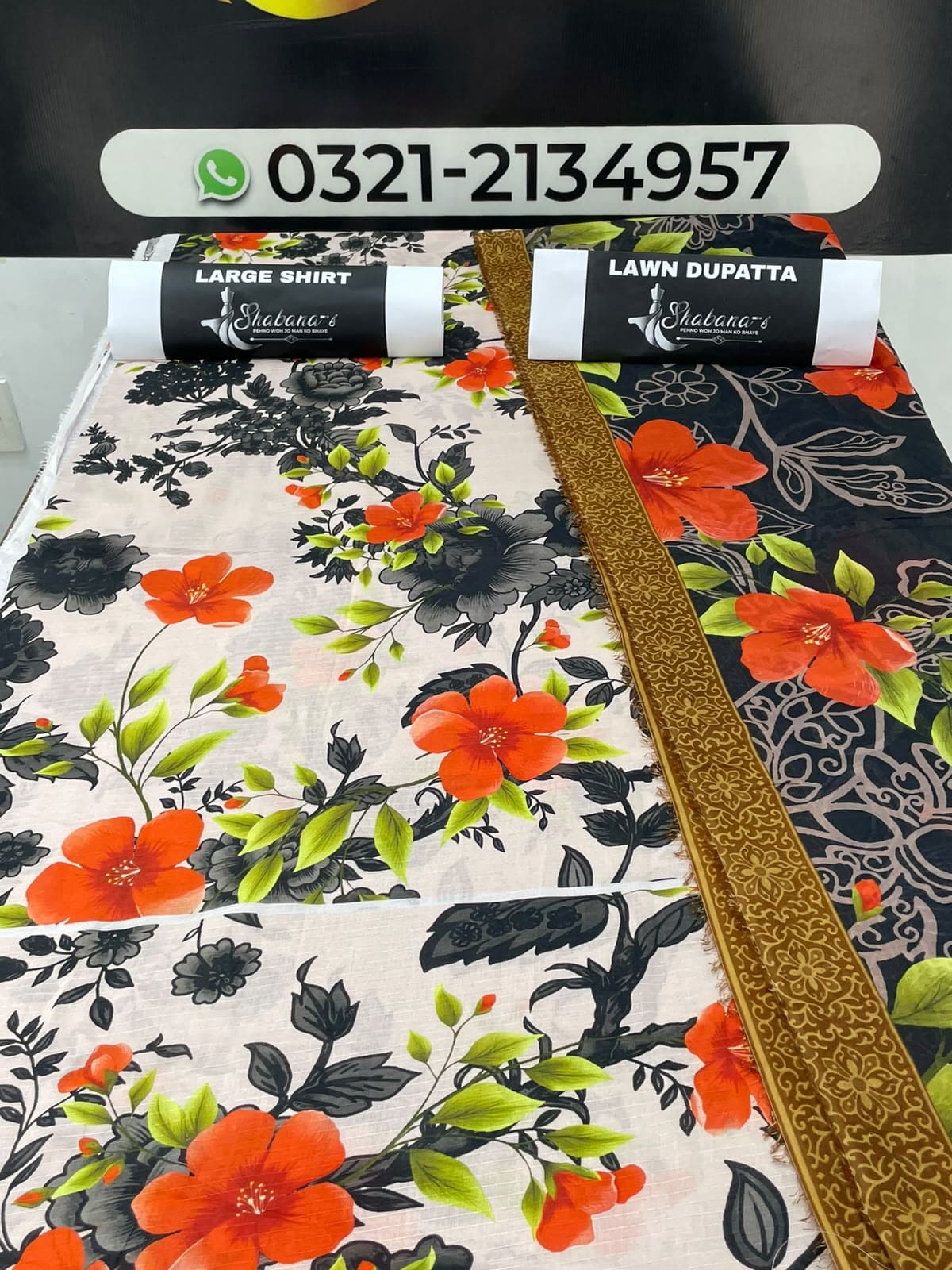 2-Piece Printed Lawn Shirt & Dupatta – Elegant Unstitched |Lawn Suit