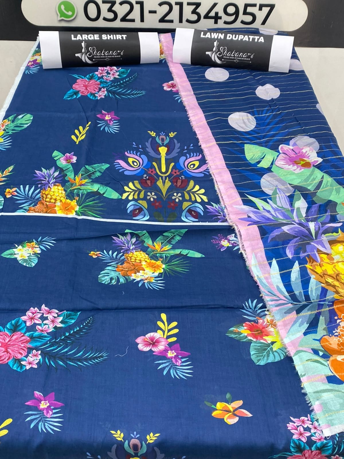 2-Piece Printed Lawn Shirt & Dupatta – Elegant Unstitched |Lawn Suit