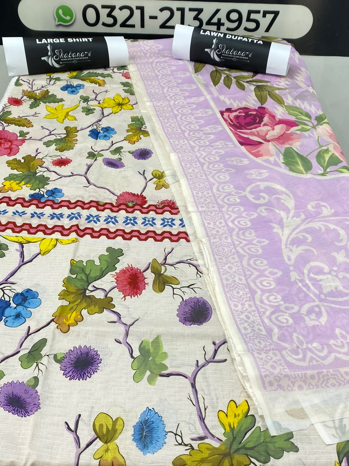 2-Piece Printed Lawn Shirt & Dupatta – Elegant Unstitched |Lawn Suit