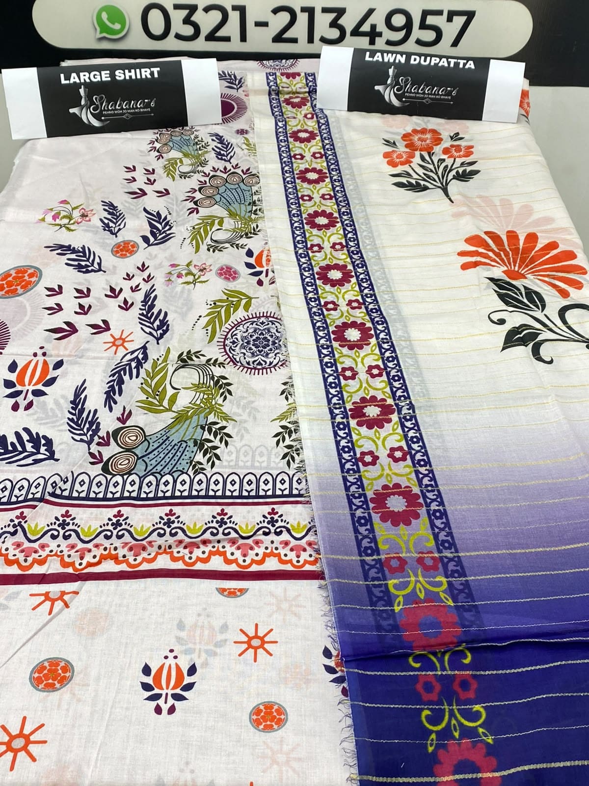 2-Piece Printed Lawn Shirt & Dupatta – Elegant Unstitched |Lawn Suit