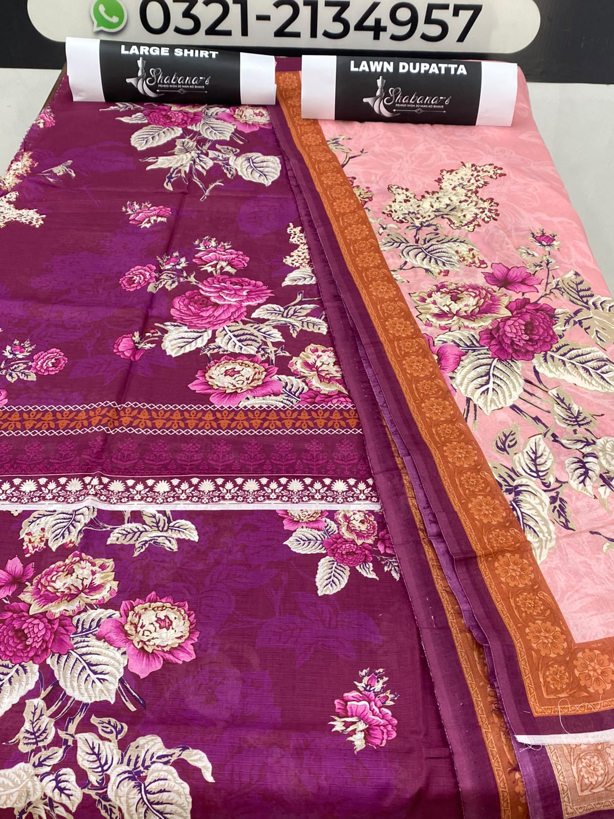 2-Piece Printed Lawn Shirt & Dupatta – Elegant Unstitched |Lawn Suit