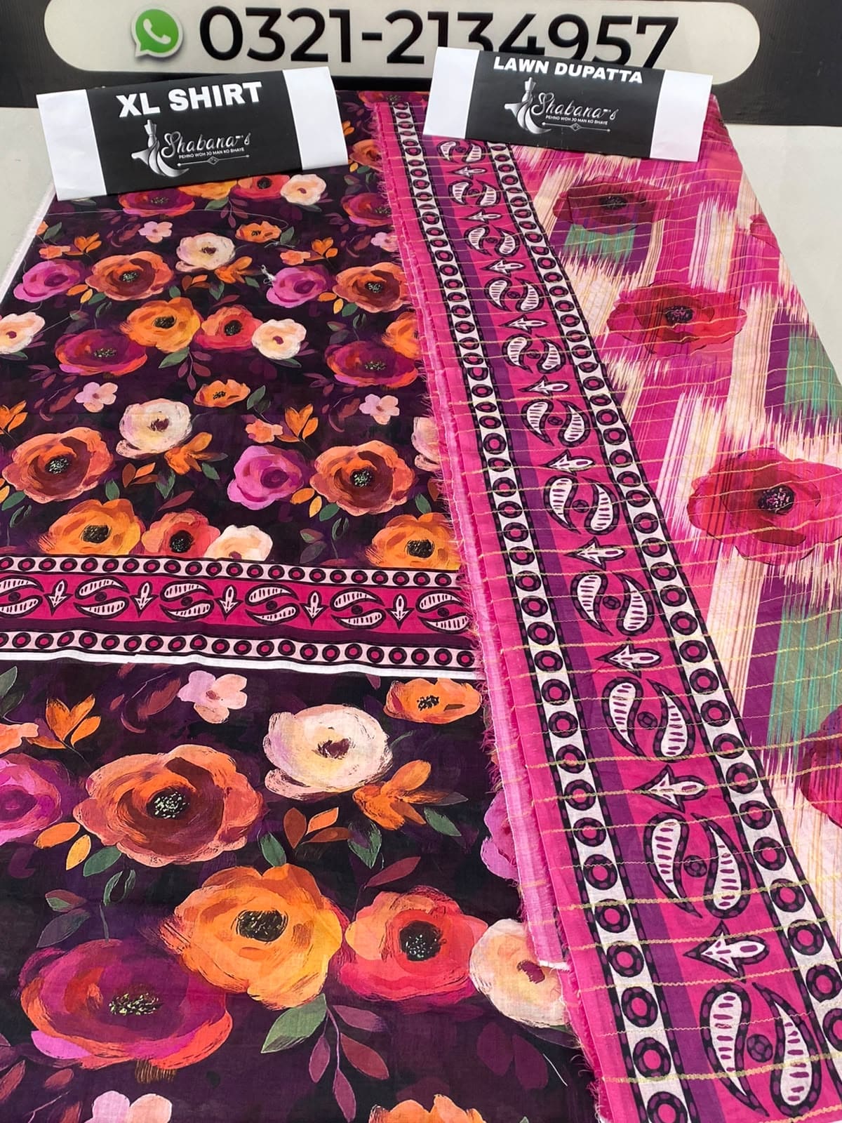 2-Piece Printed Lawn Shirt & Dupatta – Elegant Unstitched |Lawn Suit