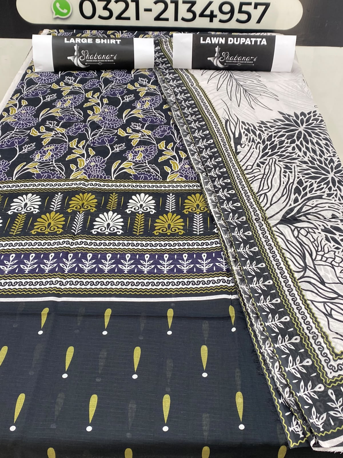 2-Piece Printed Lawn Shirt & Dupatta – Elegant Unstitched |Lawn Suit