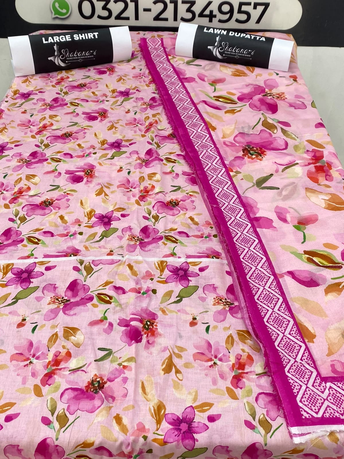 2-Piece Printed Lawn Shirt & Dupatta – Elegant Unstitched |Lawn Suit