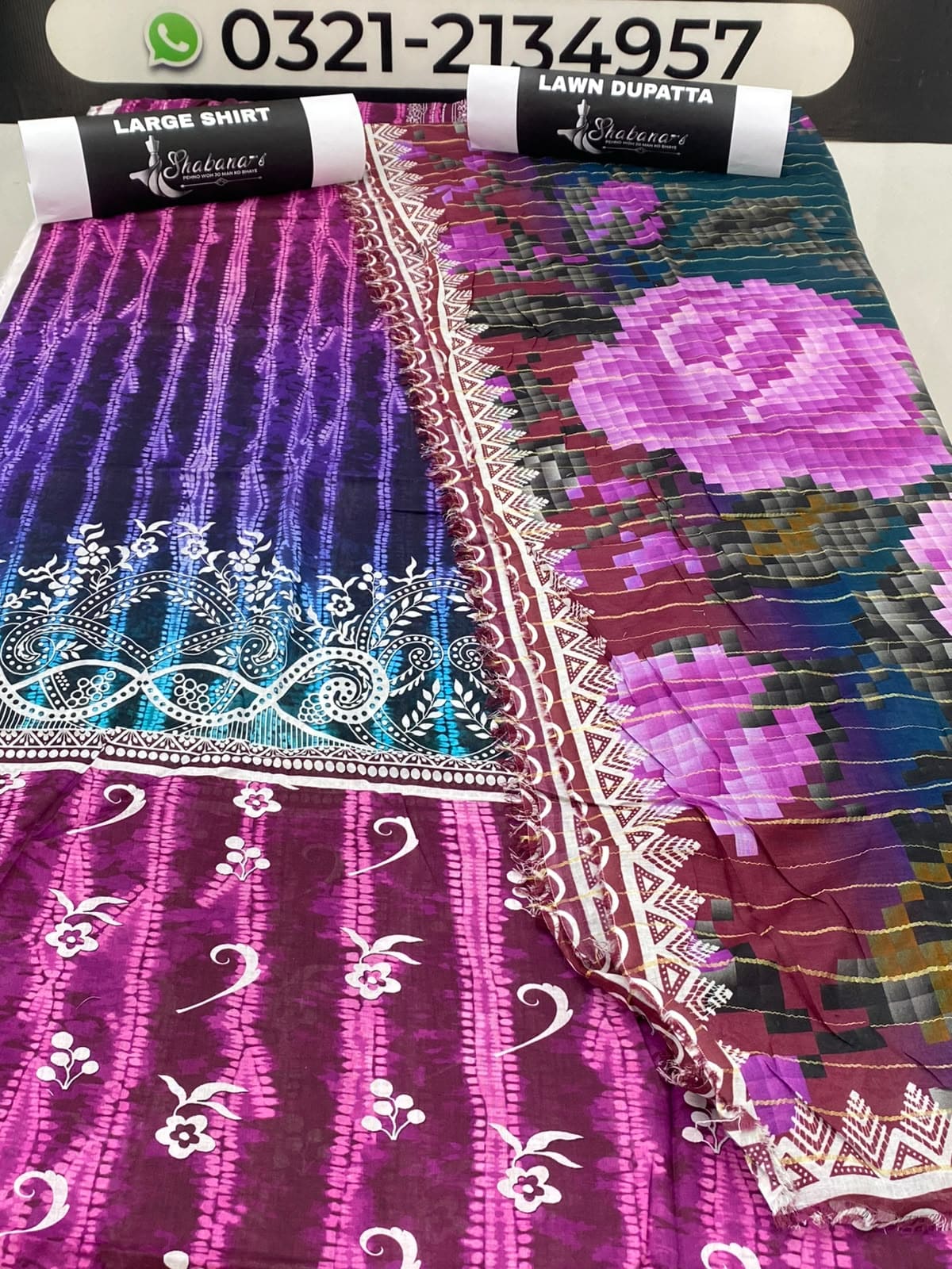 2-Piece Printed Lawn Shirt & Dupatta – Elegant Unstitched |Lawn Suit