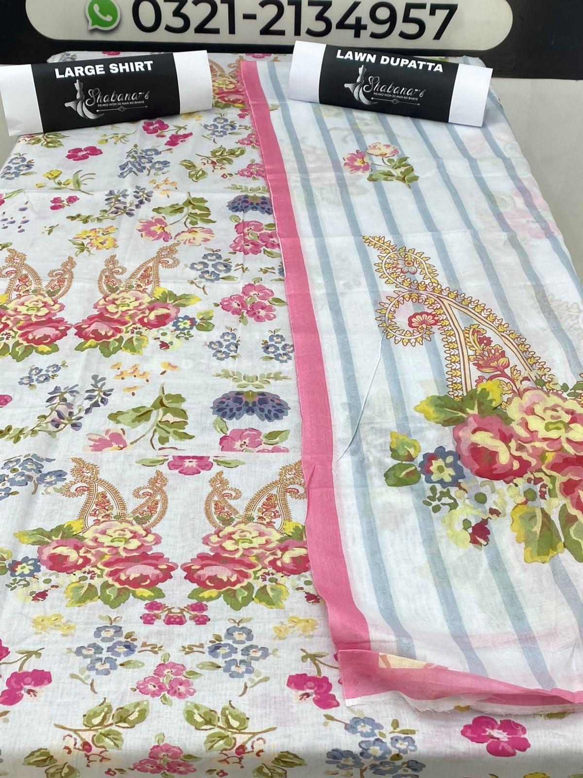 2-Piece Printed Lawn Shirt & Dupatta – Elegant Unstitched |Lawn Suit