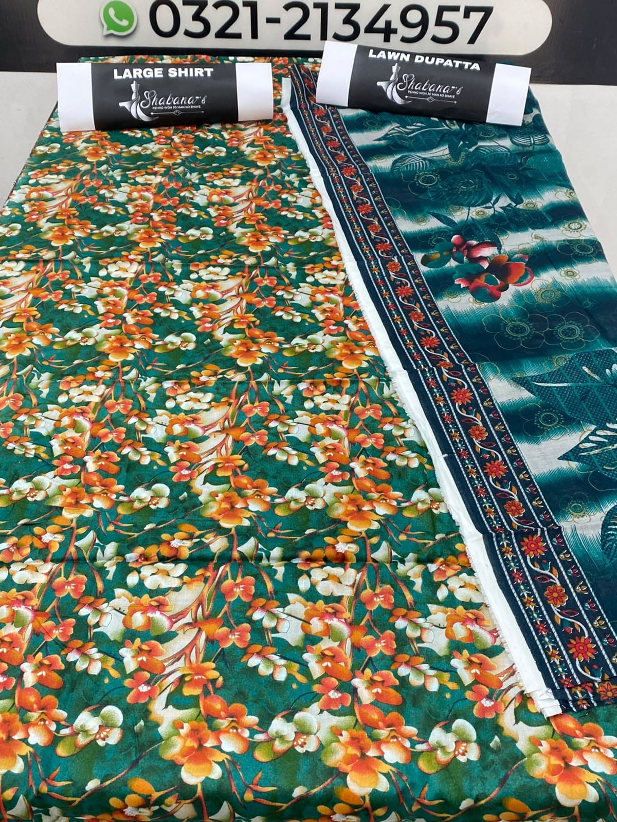 2-Piece Printed Lawn Shirt & Dupatta – Elegant Unstitched |Lawn Suit