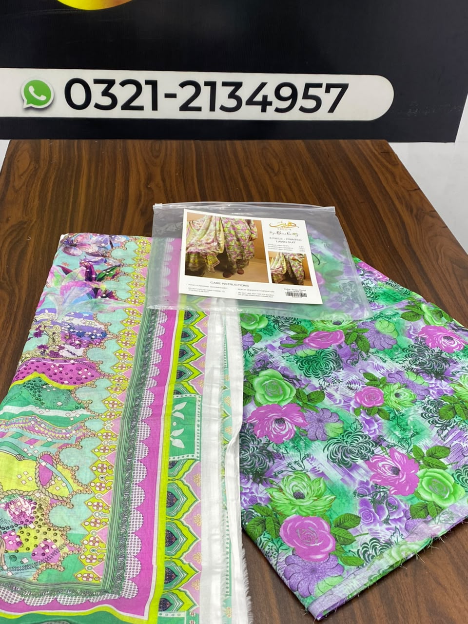 Heer By Blueberry 3-Piece Printed Soft Cotton Suit – Unstitched Soft Cotton Shirt, Dupatta & Trouser